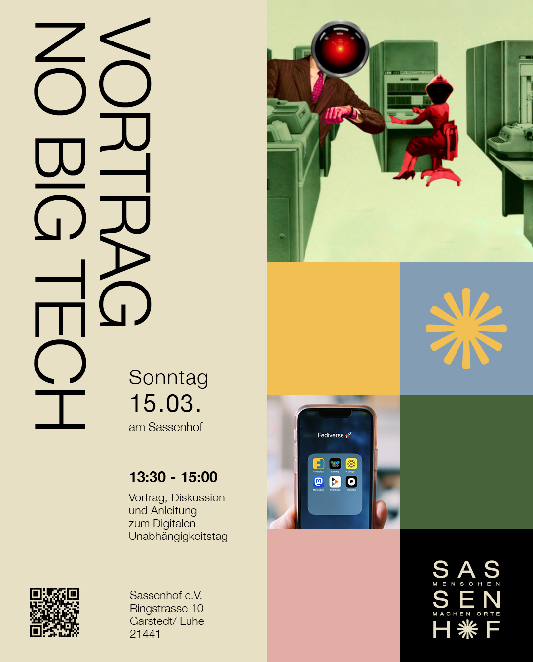 Plakat_Einladung_no_big_tech Sassenhof Garstedt